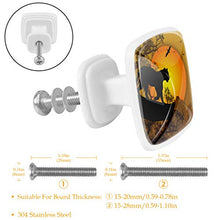 Silhouette leopardo 4 PCS Pomelli per Porta, Pomolo per Mobile, Pomelli per Mobili con Viti, Maniglia per Armadietto, Pomelli per Porta, Pomelli per Cassetti per Porta, Armadio, Cassetto e Credenza