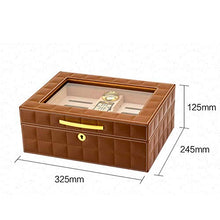DZSF Legno di Cedro Cigar Humidor, casa portasigari in Pelle con Il Sigaro umidificatore, Doppio Strato Legno di Cedro Cigar Humidor,Nero