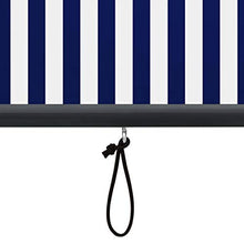 FAMIROSA Tenda a Rullo per Esterni 100x250 cm Blu e Bianca