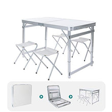 FOMT Tavolo da Picnic Pieghevole E Set da Spiaggia, 4 Sedie Portatili E 1 Tavolo Tavolo da Picnic E Sedia da Giardino Tavolo E Sedia da Esterno Ultraleggero con Borsa Adatta per Picnic in Spiaggia,B