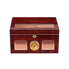 YAeele. Cigar Box, Naturale Cedar Cigar Humidor Viaggio Portatile Cigar Box in Grado di memorizzare 100 sigari, Cigar Humidor for sigari e Accessori for sigari - Red Pine Grano Good Mood, Good Life