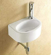 1 lavabo (SS31) in ceramica, montaggio a parete, ovale, quadrato, lavabo in ceramica, per bagno, piccolo lavabo da appendere, circa 30,5 cm, L 23 cm