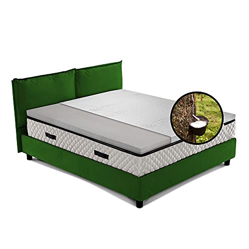 Topper, sopramaterasso in LATTICE NATURALE, Alto 4 cm con tessuto anallergico Tencel sfoderabile, Eco compatibile e termo regolatore - STAR NATURAL LATEX matrimoniale 160x200