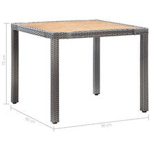 Festnight 5 pz Set da Pranzo da Giardino con Cuscini in Polyrattan Set Tavolo e Sedie da Pranzo da Giardino Esterno Tavolo Quadrato e 4 Poltrone in Rattan Grigio