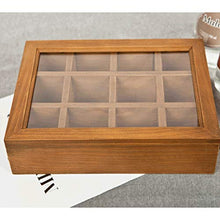 TXXM - Scatola portagioie in legno, 27 x 20 x 7 cm, con coperchio in vetro, confezione da 12