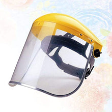 Happyyami 2Pz Motosega Casco in PVC Taglio Erba Sicurezza Visiera Schermo Protettivo Antispruzzo per Lavori di Cucina in Ufficio Protezione Esterna Industriale (Giallo)
