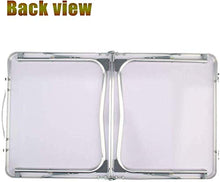 Tavolo da campeggio Tavolo da laptop pieghevole, Breakfast per servire Bed DeskTray, tavolo da picnic portatile e ultra leggero, pieghe a metà, 60x40 cm, bianco Tavolo pieghevole multifunzionale