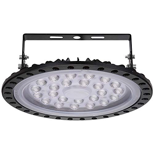 Viugreum 100W Proiettore Faretto LED Lampadario UFO Lampada Interni Industriale LED Luce Bianca 6000K, Impermeabile IP65 Fari Potente Risparmio Energetico Faretto per Soggiorno Officine e Case