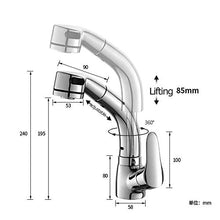 LiftingRubinetto telescopico per lavabo, estraibile, antiruggine, resistente alla corrosione, senza piombo, estraibile 60-70 cm, 2 modalità di uscita idrica, adatto per camera da letto, cucina, kshu