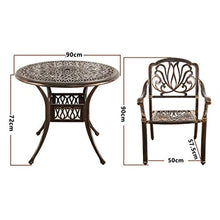 CGBF-Tavolo per Sedie da Giardino in Alluminio Pressofuso 5 Pezzi,Set di Mobili in Bronzo Antico per Patio Esterno con Foro per Ombrellone
