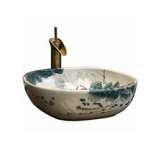 POOL Lavabo da appoggio in Ceramica da appoggio per lavabo da appoggio con lavabo in Ceramica Vintage (42x42x15cm) Lavandini Bagno