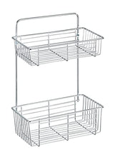 WENKO Portaoggetti Catania - 2 ripiani, Acciaio, 26 x 38 x 15 cm, Cromo