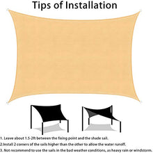 QINYA Cool Area Tenda A Vela Rettangolare Multi-Formato Metri Protezione Raggi UV, Vela Resistente E Resistenza all'Acqua per Giardino Balcone Terrazza (2 * 3m,Beige)