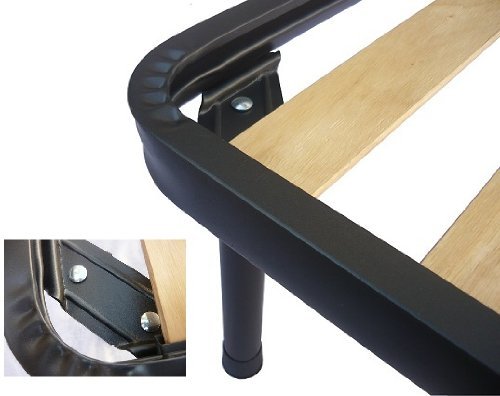 DOLCI SOGNI Set 4 Piedi Letto Acciaio Nero, Piedi per Rete a Doghe Universali a Doppio Bullone, Gambe Letto Altezza 30 cm, Piedini Letto Matrimoniale e Letto Singolo, 100% Made in Italy