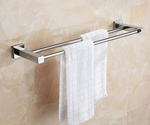 XIAJIA - Portasciugamani a barra doppia da 60 cm, in acciaio inox 304, impermeabile, con trattamento di lucidatura