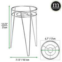 mDesign Midcentury Portavasi da terra in metallo – Portapiante da interno con design rotondo moderno e gambe a forcina – Versatili fioriere da interno e esterno – argento