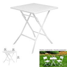 PAPILLON 8044510 Tavolo Pieghevole Quadrato Effetto Rattan Colore Bianco 62x62x73h cm