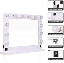 WQERLC Specchio a Parete, Specchio Cosmetico Dimmer con Specchio da Trucco e Trucco Vintage a Led con e Spina per Toeletta, Specchi da Bagno a Parete