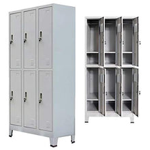Cikonielf - Armadio guardaroba in metallo, con cassetti, in acciaio, porta con chiusura a chiave, 6 scomparti, 90 x 45 x 180 cm