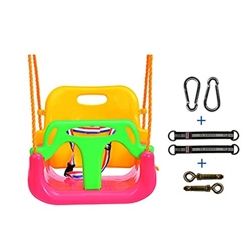 zxb-shop Swing Suit for Bambini Swing Seduta a Tre posti for Uso Interno ed Esterno. Baby to Teen Swing 5 Colori Giardino Amache (Color : Pink-B)