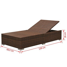 Festnight Set Divano/Divano Letto Modulare con 2 Posti da Giardino/Patio/Balcone/Piscina/Esterno in Polirattan Marrone