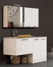 Dafnedesign.com - Mobile lavanderia porta lavatrice e cesti bucato -Misura: L.140 P.63 cm Finitura: Laccato �tranch� bianco