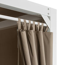 blumfeldt Eremitage - Dondolo Hollywood, Tetto Parasole con Tenda, 236x180x210 cm, Imbottitura Spessa 5 cm, 3 Cuscini, Acciaio Massiccio, Bianco/Talpa