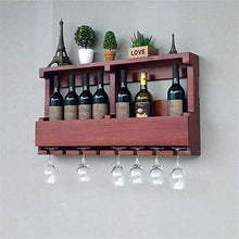 LHQ-HQ Cremagliera del Vino sulla Parete di Legno, Vino Rack for Lo Spumante, for 8 Bottiglie di Vino