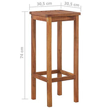vidaXL 2X Legno Massello di Acacia Sgabelli da Bar Sedie da Giardino Bistrò