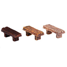 Varijoy, 3 panche in miniatura, decorazione per panche da parco, mini panche in legno per mobili fai da te, per casa, fiaba, casa delle bambole, giardino