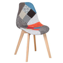 BenyLed Set di 4 Sedie da Pranzo Sedie Patchwork Colorate con Gambe in Legno Poltrona Scandinava per Cucina, Soggiorno, Bar, ECC, (Rosso)