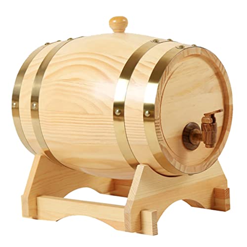 FLAMEER Botte Di Vino In Rovere Portabottiglie Porta Birra Domestica Con Supporto Per Whisky Wine Whisky Wine Hotel Decoration - 1.5L Legno