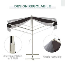Outsunny Tenda da Sole a Caduta Autoportante, Apertura con Manovella e Inclinazione Regolabile, 295x294cm, Grigio