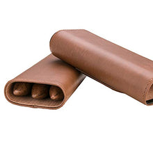 Sigaro Cassa del Cuoio Genuino, Cigar Box Legno di Cedro Allineato Cigar Holder Sigari Proteggere dalla Collisione, Portatile Viaggi Mini Box (Brown), per 3 Sigari,Marrone