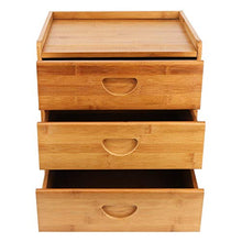 Comodino con 3 Cassetti,Comodino da Letto,Cassetto Organizattore da Letto, Comodini da Notte, Camera da Letto Salotto,36x31x40 cm, in Bambù