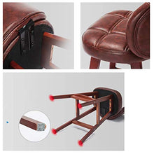 ZHJING Seggiola da Bar Sgabelli da Bar Sgabelli da Bar Sgabelli da Bar da Cucina Sgabelli da Bar in Ecopelle con Gambe in Legno Sgabello Alto Moderno (Color : Dark Green- B)