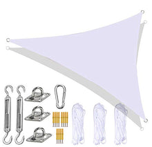 DDLL Tenda a Vela Triangolare, Tenda a Vela da Giardino con Kit di Fissaggio per impieghi gravosi, 3 funi, Tende da Sole Impermeabili, Anti-UV, Tende da Sole per Esterno,Bianca,5 x 5 x 5m