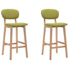 vidaXL 2X Sedie da Bar Sedie per Bancone Sgabelli per Pub Sedili Seggiole Sedie Alte Arredo per Bar Mobili Arredamento Verdi in Tessuto