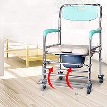 JTKDL Sedia da Toilette con Ruote Vecchia Sedia A Rotelle Sedia da Bagno Mobile Sgabello da Bagno