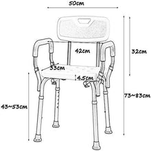 Sgabello da bagno Doccia / bagno doccia Sgabelli sedile Sgabello for / disabili Anti-Slip Anziani Mats doccia sedia regolabile in altezza con schienale 5 e manico Bagno Sedile in argento Max.136kg