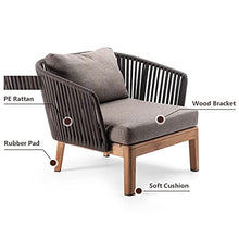 Aimir Set di Mobili da Giardino per Esterni, 4 Pezzi da Giardino PE Rattan Wicker Prato Set di Conversazioni Balcone Cortile per Il Tempo Libero Divano Tavolino Set di Combinazione