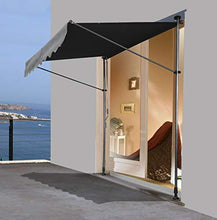 QUICK STAR Tendalino a Morsetto 250 x 130 cm Vetrina Manuale Terrazza per Giardino per Esterni Balcone Grigio