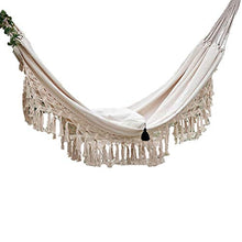 SHUAISHUAI Grande 2 Persona Hammock Boho Style Brazilian Macrame Frangia Decorazione Deluxe Decorazione Amaca Hammock Net Swing Sedia Indoor Swing Installazione Facile