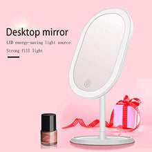 Specchio per Il Trucco, Specchio per Il Trucco da Tavolo Illuminato A LED con Luci E Oscuramento del Touch Screen con Piedistallo Antiscivolo Specchi Cosmetici Portatili