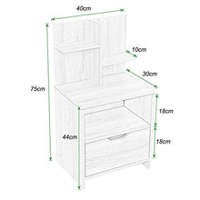 DlandHome Comodino Comodino Armadietto da comodino Mobili per camera da letto Comodino Comodino Cassettiera Armadio portaoggettiSZKST-BS-S-B