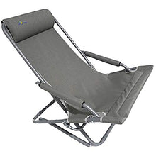 Spiaggina portatile pieghevole in alluminio diam. 25mm, sdraio da spiaggia richiudibile in tessuto poliestere anti strappo, sedia a sdraio per spiaggia, mare, campeggio, giardino 70x64cm col. grigio