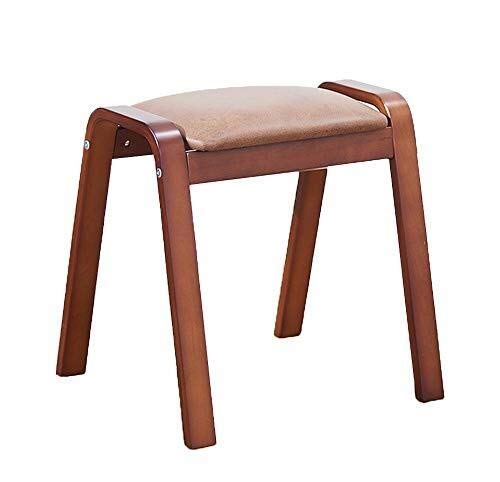 YANG Jiangang-ottomani Mobili for la casa Solid Leisure Legno Sgabello Imbottito Piede Sgabello poggiapiedi Retro Banco con Brown Cuscino del Sedile for Soggiorno Max.200kg