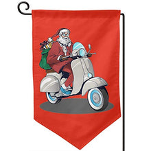 Babbo Natale su scooter Bandiera da giardino Decorazione festiva Bandiera bifacciale 12,5"x 18"