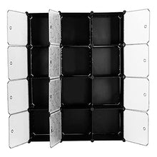 rizzetti Armadio Guardaroba Modulare 12 Cubi 112x37x148 cm Nero con Ricamo
