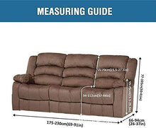 Bove Velluto Copripoltrona Relax Reclinabile, 8 Pezzi Stretch Recliner Copridivano per 3 Divano Cuscino Fodere Copridivani Divano Protector con Tasca Laterale-D